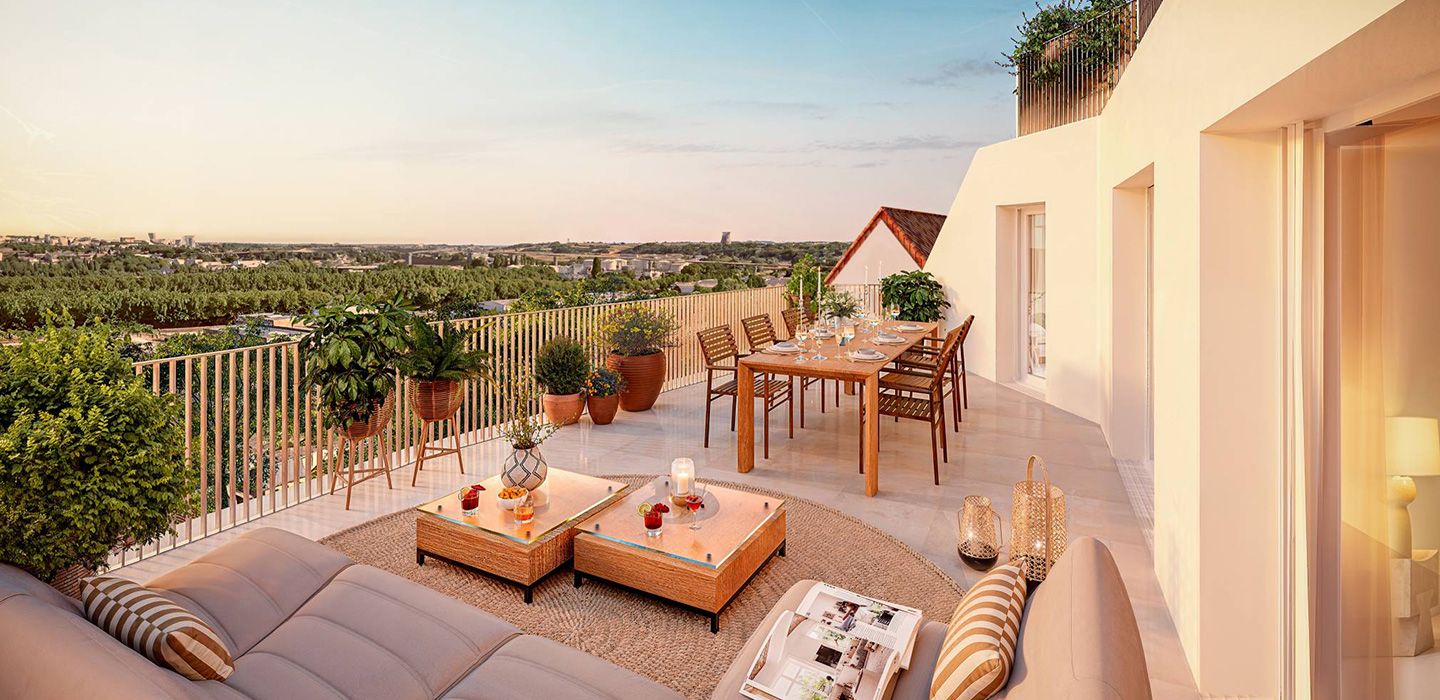 residence pixels caen : terrasse